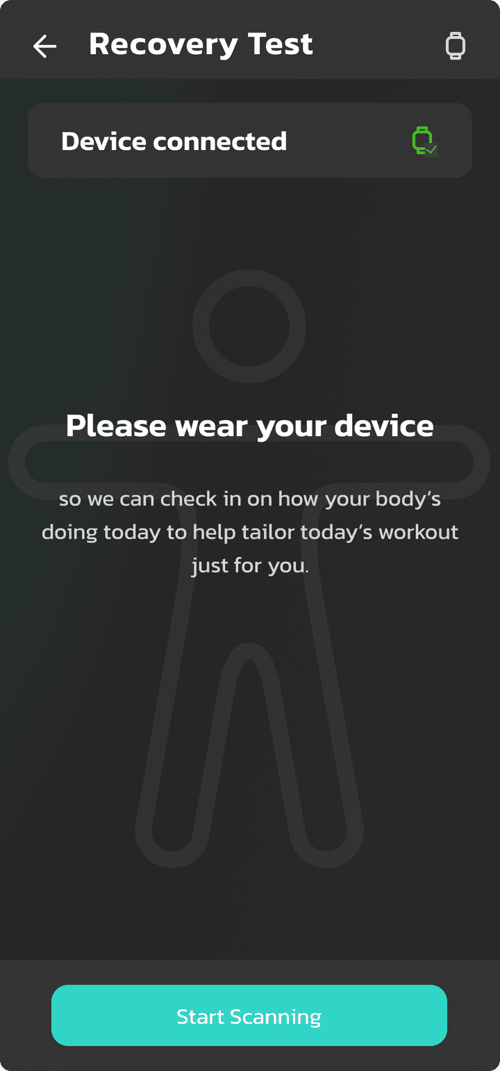 Recovery test screen